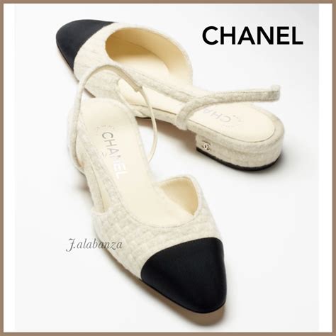 replica chanel logo sandals|Chanel style slingback shoes.